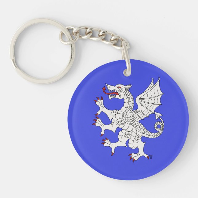 Dragon Rampant Argent Key Ring (Front)