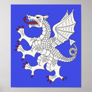 Dragon Rampant Argent Poster
