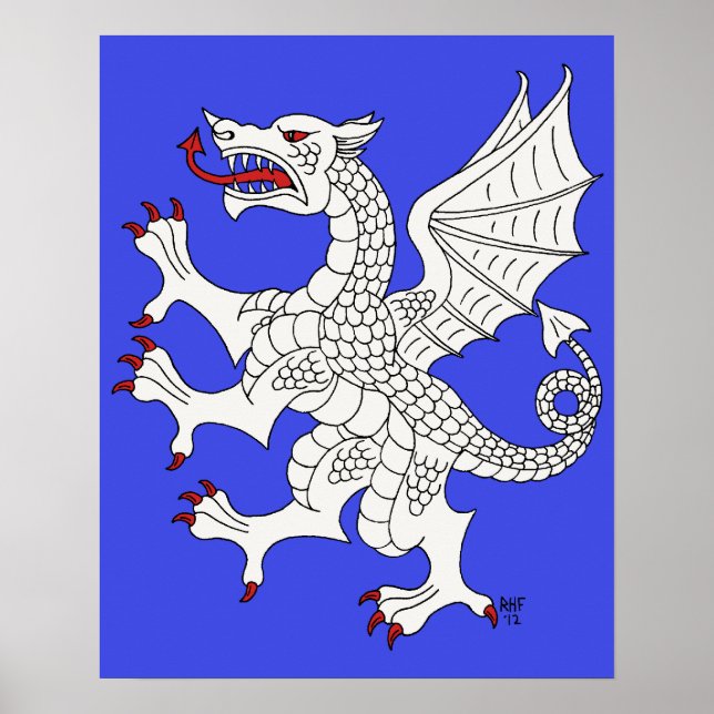 Dragon Rampant Argent Poster (Front)