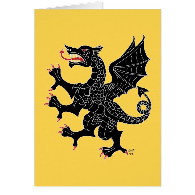 Dragon Rampant Sable Greeting Card (Front)