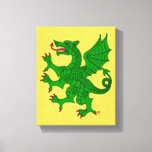 Dragon Rampant Vert Canvas Print