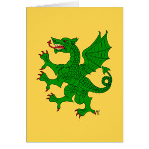 Dragon Rampant Vert Greeting Card