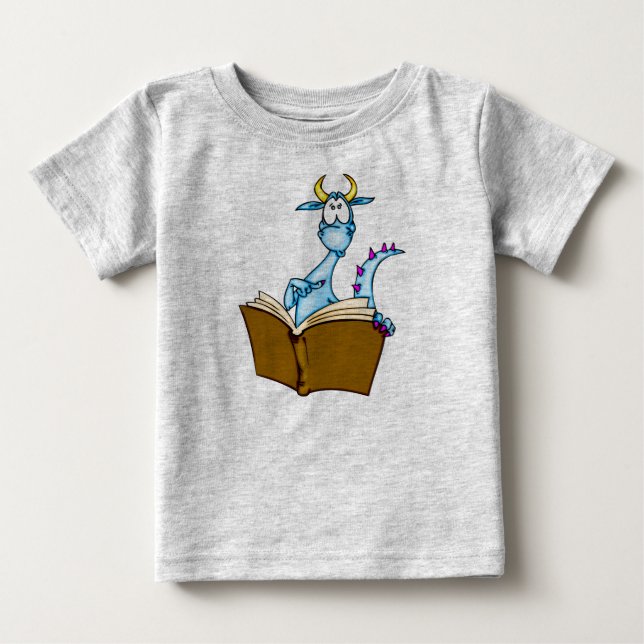 Dragon Reading Book Baby T-Shirt (Front)