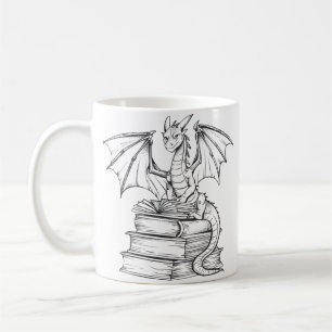 Dragon Reading Book Coffee Mug