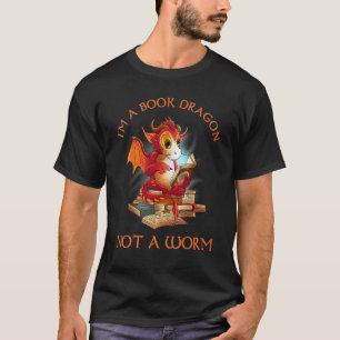 Dragon Reading Books Library Books Bookworm Dragon T-Shirt