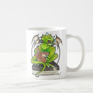 Dragon Reading fantasy art illustration Coffee Cup
