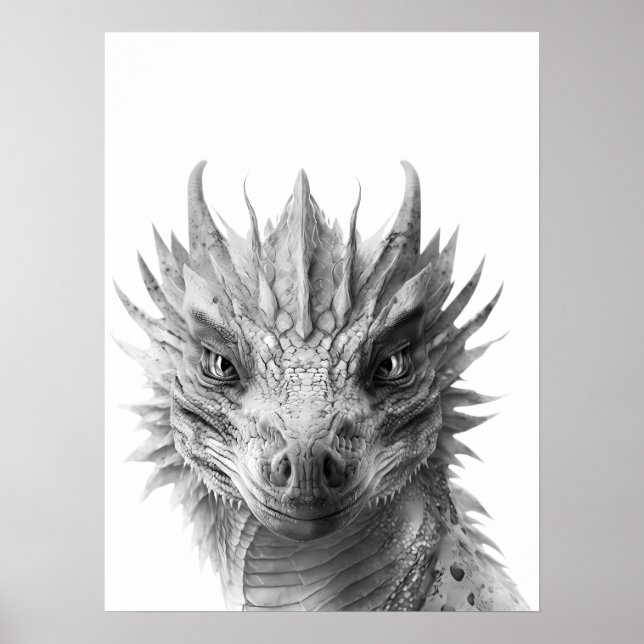 Dragon Realistic Portrait Kid's Child Room  Poster (Front)