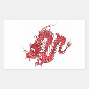 dragon rectangular sticker