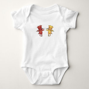 Dragon Red And Yellow Dragon Fairy Tale Fantasy Baby Bodysuit