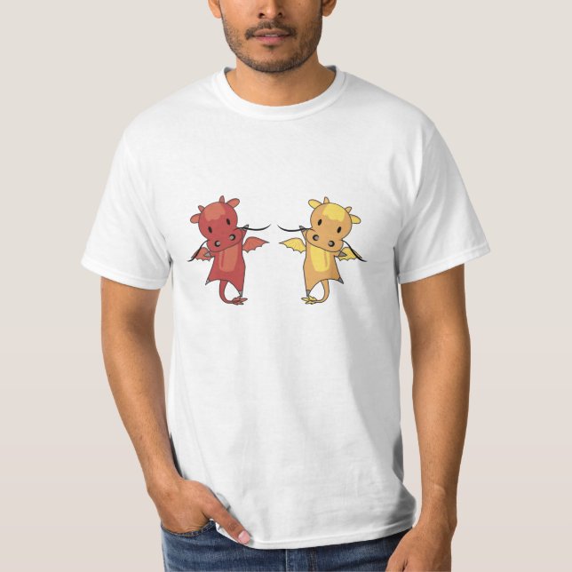 Dragon Red And Yellow Dragon Fairy Tale Fantasy T-Shirt (Front)