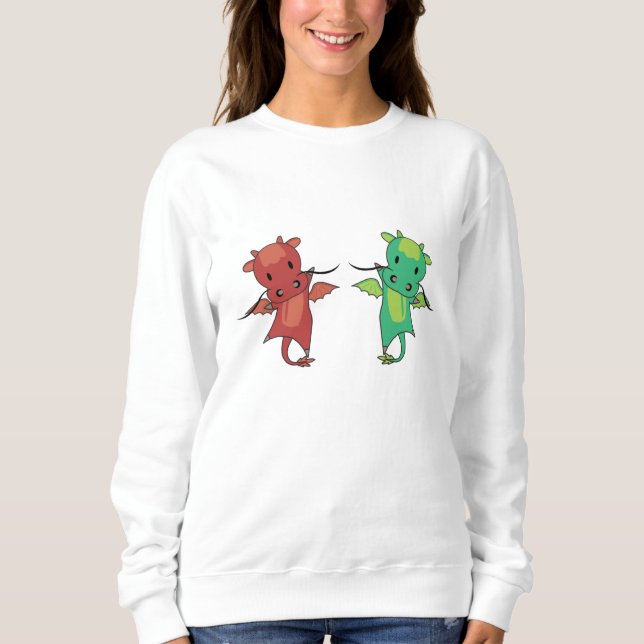 Dragon Red Blue Dragon Fairy Tale Fantasy Sweatshirt (Front)
