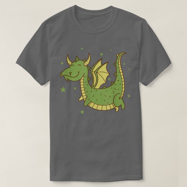 Dragon rejoices fabulous Creature Fire Fairy Tale  T-Shirt (Design Front)