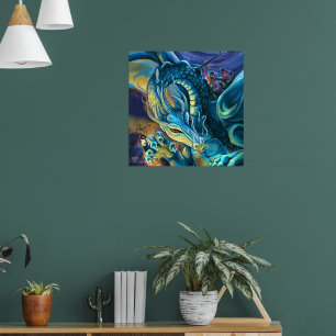 Dragon Rider Painted Art Poster