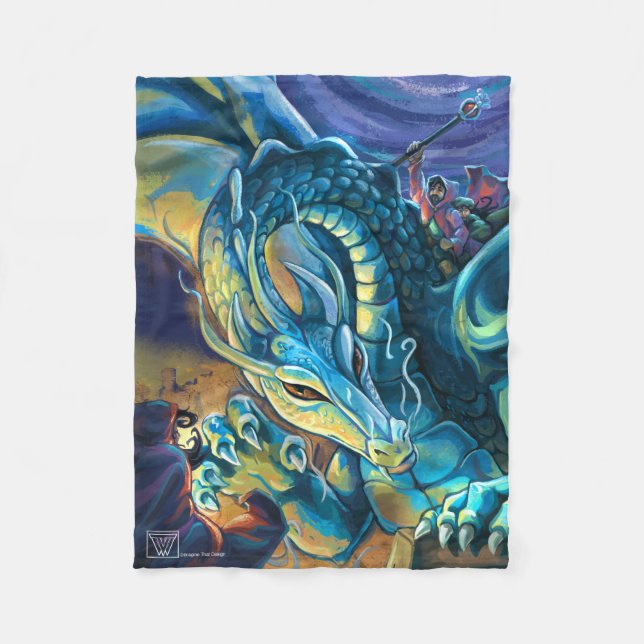 Dragon Rider Poster Fleece Blanket (Front)