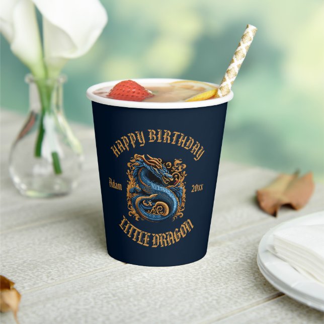 Dragon Royal Blue Birthday Party  Paper Cups (Insitu)