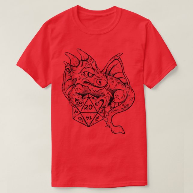 Dragon RPG Dice Tabletop Gaming T-Shirt (Design Front)