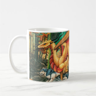 Dragon Running with Wolves by Carla Morrow Coffee Mug
