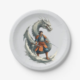 Dragon’s Wrath: The Samurai Awakens / Vintage Art Paper Plate