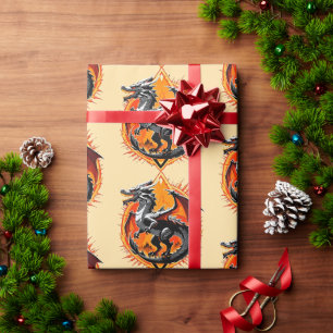 Dragon’s Wrath: The Samurai Awakens / Vintage Art Wrapping Paper