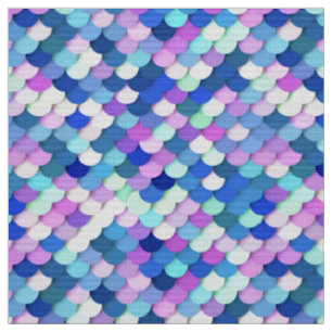 "Dragon Scales" - blue, orchid and lavender Fabric