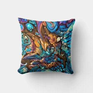 Dragon Scales colourful abstract Cushion