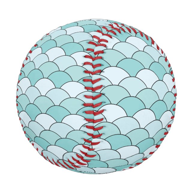 Dragon Scales, Fans, Waves, Seigaiha, Blue Baseball (Angled)