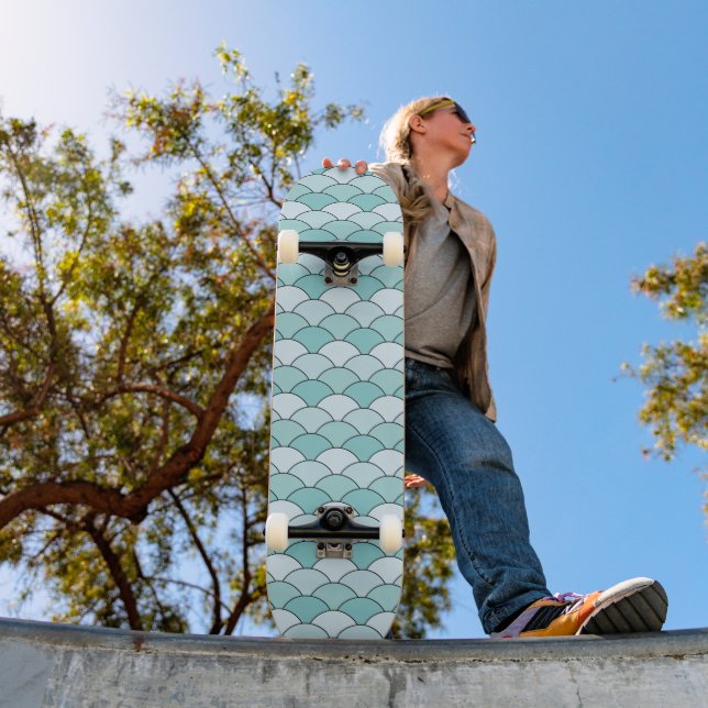 Dragon Scales, Fans, Waves, Seigaiha, Blue Skateboard (Outdoor 1)