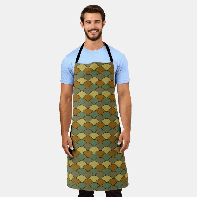 Dragon Scales, Fans, Waves, Seigaiha, Camouflage Apron (Worn)