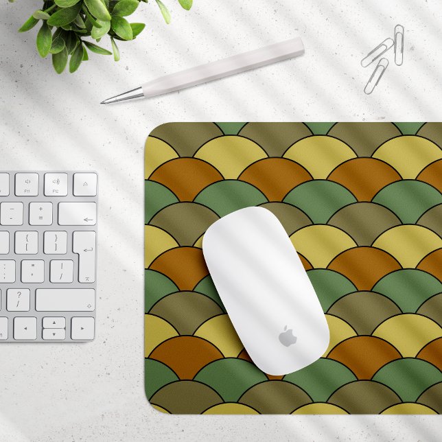 Dragon Scales, Fans, Waves, Seigaiha, Camouflage Mouse Pad (Creator Uploaded)