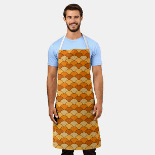 Dragon Scales, Fans, Waves, Seigaiha, Orange Apron
