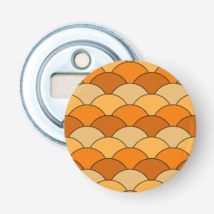 Dragon Scales, Fans, Waves, Seigaiha, Orange Bottle Opener