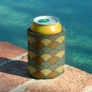 Dragon Scales, Fans, Waves, Seigaiha, Orange Can Cooler