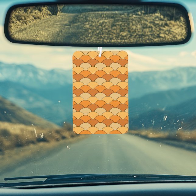 Dragon Scales, Fans, Waves, Seigaiha, Orange Car Air Freshener (Creator Uploaded)