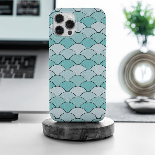 Dragon Scales, Fans, Waves, Seigaiha, Orange iPhone 15 Pro Max Case