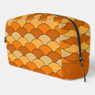 Dragon Scales, Fans, Waves, Seigaiha, Orange Dopp Kit