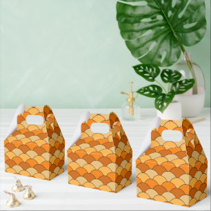 Dragon Scales, Fans, Waves, Seigaiha, Orange Favour Box