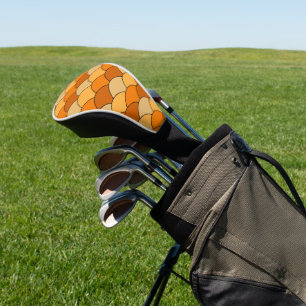 Dragon Scales, Fans, Waves, Seigaiha, Orange Golf Head Cover