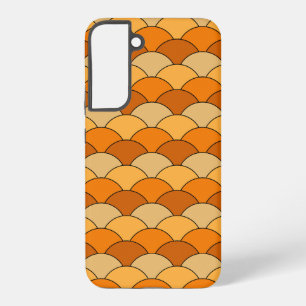Dragon Scales, Fans, Waves, Seigaiha, Orange Samsung Galaxy Case