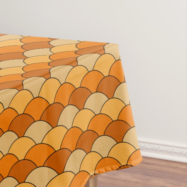 Dragon Scales, Fans, Waves, Seigaiha, Orange Tablecloth (In Situ)