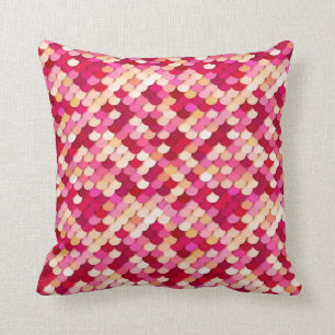 "Dragon Scales" - magenta, hot pink and peach Cushion