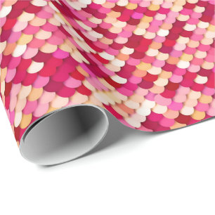 "Dragon Scales" - magenta, hot pink and peach Wrapping Paper