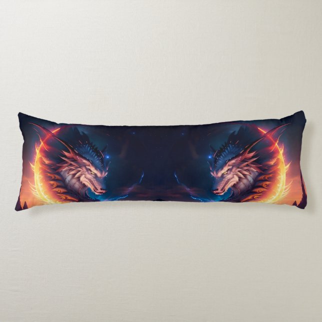 Dragon Scape Fire Night Body Cushion (Front)