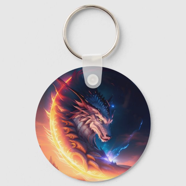 Dragon Scape Fire Night Key Ring (Front)