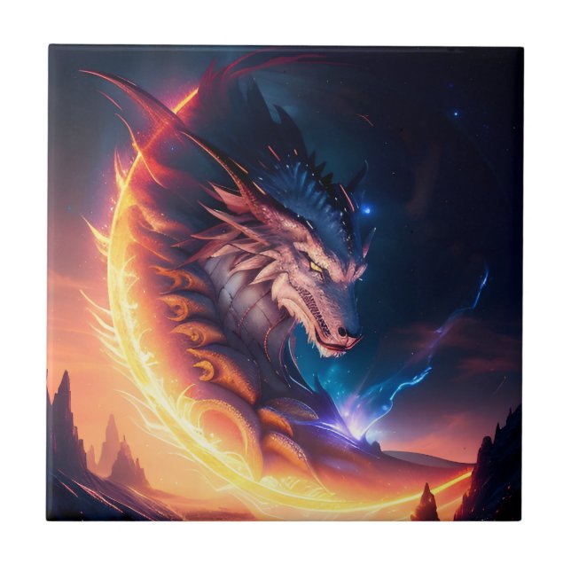 Dragon Scape Fire Night Tile (Front)