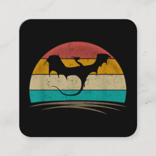 Dragon Shirt Retro Vintage Dragon Mythical Creatur Square Business Card