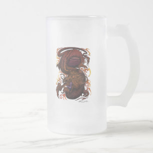 Dragon (Signature Design) Frosted Glass Beer Mug