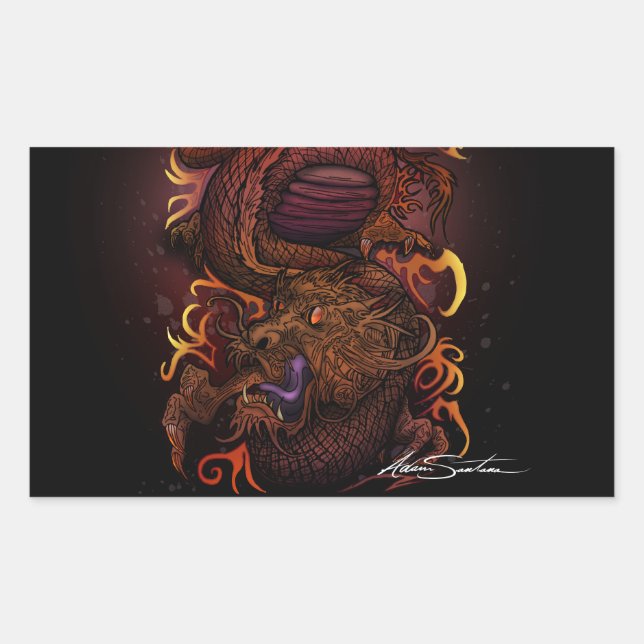 Dragon (Signature Design) Rectangular Sticker (Front)