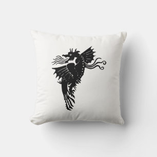 Dragon Silhouette Spirit Animal Totem Emblem Cushion