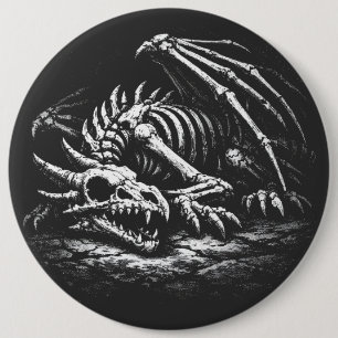Dragon Skeleton — by BurnsInHell 6 Cm Round Badge