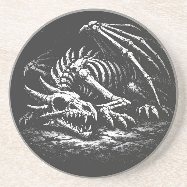 Dragon Skeleton — by BurnsInHell Coaster (Front)